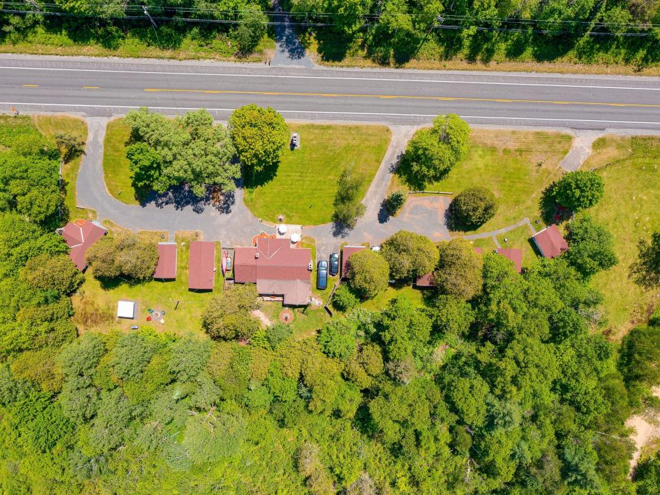 Northwood Cabins - aerial straight overh